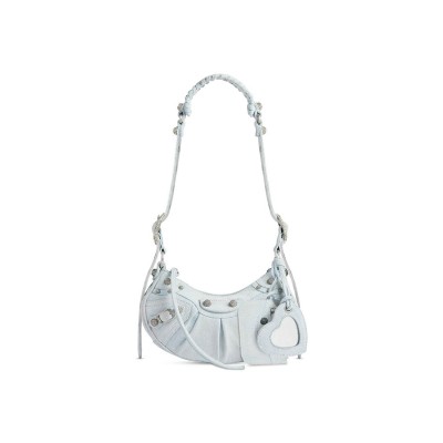 BALENCIAGA WOMEN'S LE CAGOLE SHOULDER BAG XS IN DENIM BLUE 6713092AABV4651 (25.9*16*9.9cm)